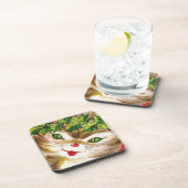 vintage-kerstkat bier onderzetter (Rechterzijde)