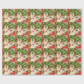 vintage-kerstkat cadeaupapier (Vlak)