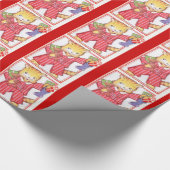Vintage-kerstKat Cadeaupapier (Hoek)