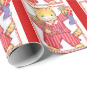 Vintage-kerstKat Cadeaupapier (Rol Hoek)