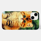 Vintage kerstkat Case-Mate iPhone case (Achterkant (horizontaal))
