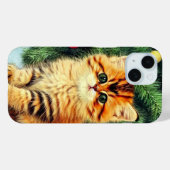 Vintage kerstkat Case-Mate iPhone case (Achterkant (horizontaal))