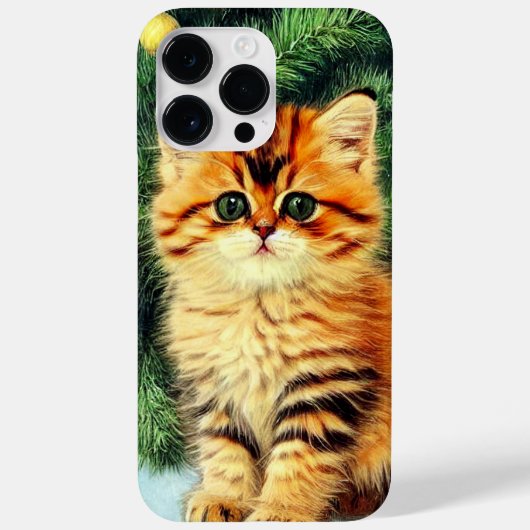 Vintage kerstkat Case-Mate iPhone case (Achterkant)