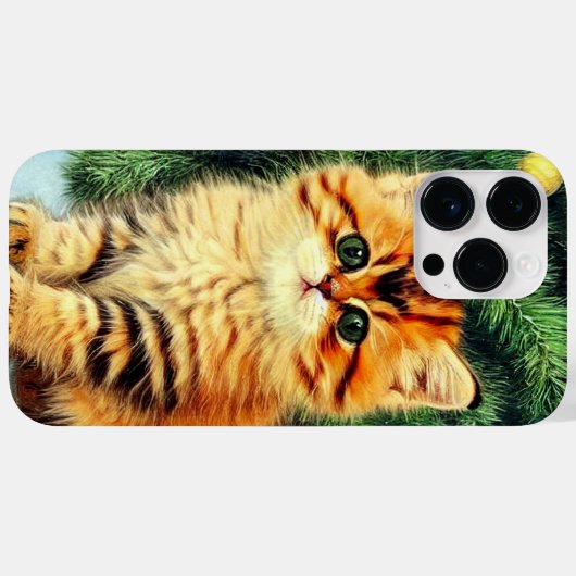Vintage kerstkat Case-Mate iPhone case (Achterkant (horizontaal))