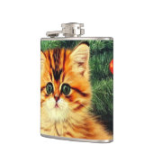 Vintage kerstkat heupfles (Links)