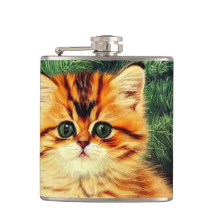 Vintage kerstkat heupfles