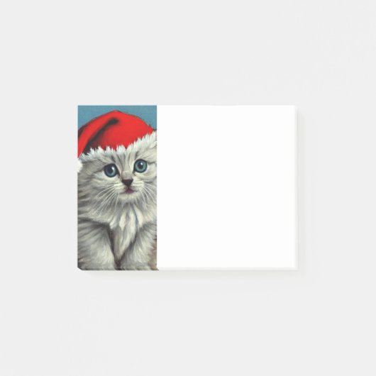 Vintage Kerstkat in Santa Hat Post-it® Notes (Voorkant)