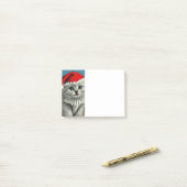 Vintage Kerstkat in Santa Hat Post-it® Notes (Op bureau)