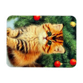 Vintage kerstkat magneet (Horizontaal)