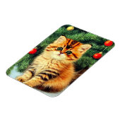 Vintage kerstkat magneet (Linkerzijde)