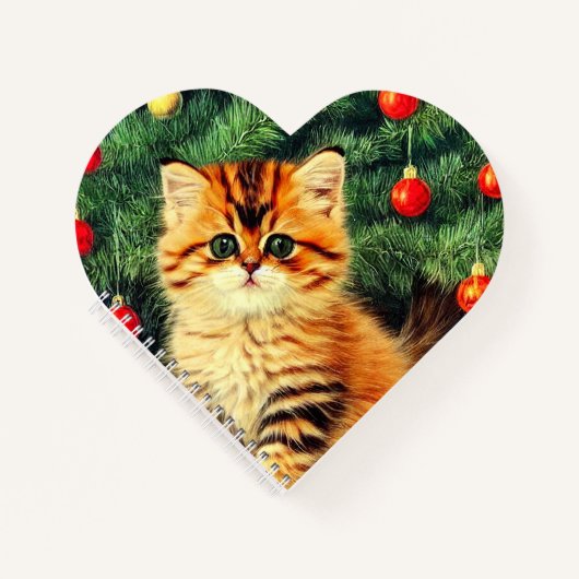 Vintage kerstkat notitieboek (Voorkant)