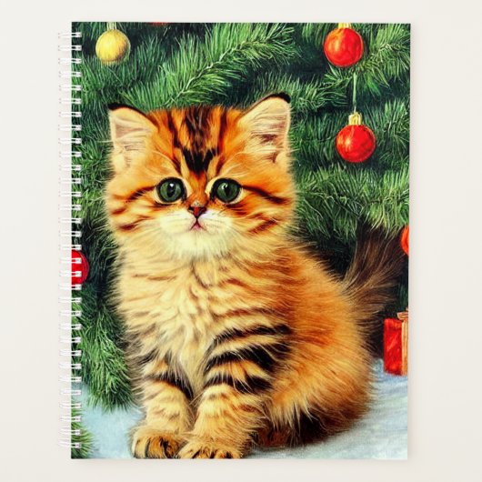 Vintage kerstkat planner (Voorkant)