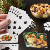 Vintage kerstkat pokerkaarten (Insitu)