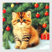 Vintage kerstkat raamsticker (Vel)