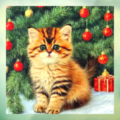 Vintage kerstkat raamsticker (Vel 3)