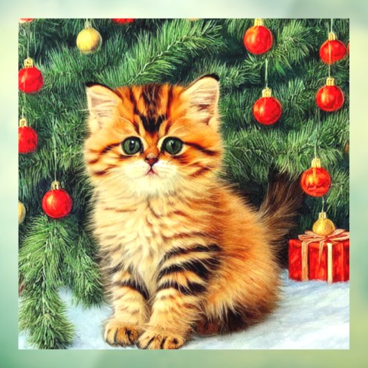 Vintage kerstkat raamsticker (Vel 3)