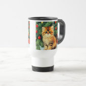 Vintage kerstkat reisbeker (Voorkant rechts)