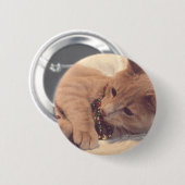 Vintage-kerstKat Ronde Button 5,7 Cm (Voorkant /achterkant)
