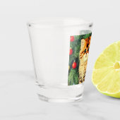 Vintage kerstkat shot glas (Links)