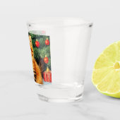 Vintage kerstkat shot glas (Rechts)