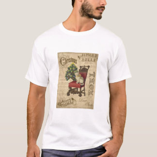 Vintage kerstkat t-shirt