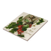 Vintage kerstkat tegeltje (Zijkant)