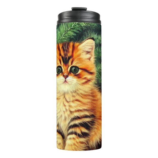 Vintage kerstkat thermosbeker (Voorkant)
