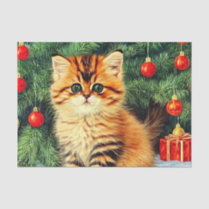 Vintage kerstkat tissuepapier