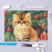 Vintage kerstkat tissuepapier (Craft)