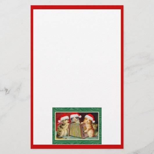 Vintage kerstkatten briefpapier (Voorkant)