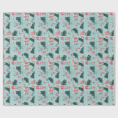 Vintage kerstkatten cadeaupapier (Vlak)