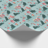 Vintage kerstkatten cadeaupapier (Hoek)