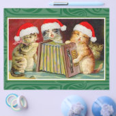 Vintage kerstkatten flyer (Enkel)