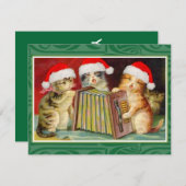 Vintage kerstkatten kaart (Voorkant / Achterkant)