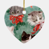 Vintage kerstkatten keramisch ornament (Achterkant)