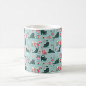 Vintage kerstkatten koffiemok (Center)