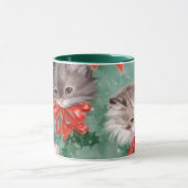 Vintage kerstkatten mok (Midden)