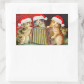 Vintage kerstkatten rechthoekige sticker (Tas)