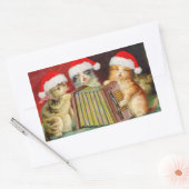Vintage kerstkatten rechthoekige sticker (Envelop)