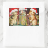 Vintage kerstkatten rechthoekige sticker (Tas)