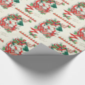 Vintage kerstkatten Santidefeest Cadeaupapier (Hoek)