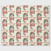 Vintage kerstkatten Santidefeest Cadeaupapier (Vlak)