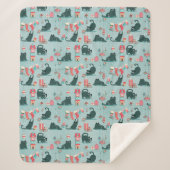 Vintage kerstkatten sherpa deken (Voorkant)