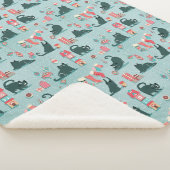 Vintage kerstkatten sherpa deken (3/4)