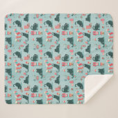 Vintage kerstkatten sherpa deken (Voorkant (horizontaal))