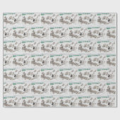 Vintage kerstkatten Verpakkingspapier Cadeaupapier (Vlak)