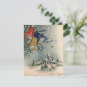 Vintage-kerstkerk Bells Winter Feestdagenkaart (Staand voorkant)