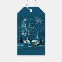 Vintage kerstkerk Snow Silent Night
