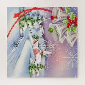 Vintage-kerstkerkerken Legpuzzel (Horizontaal)