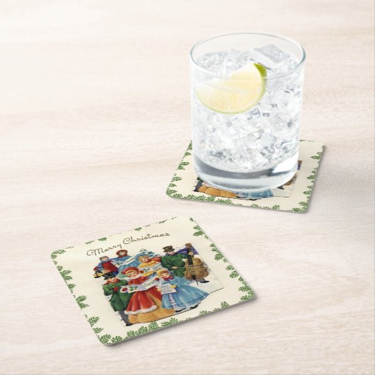 Vintage Kerstkerkerkerkerst Kartonnen Onderzetters (Insitu)